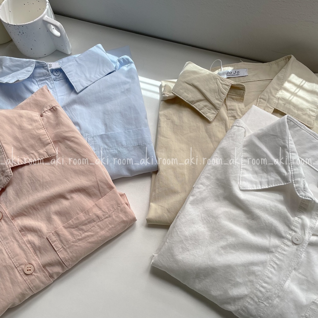 Áo sơ mi thô mềm túi ngực trái Jojo 9063 form vừa
