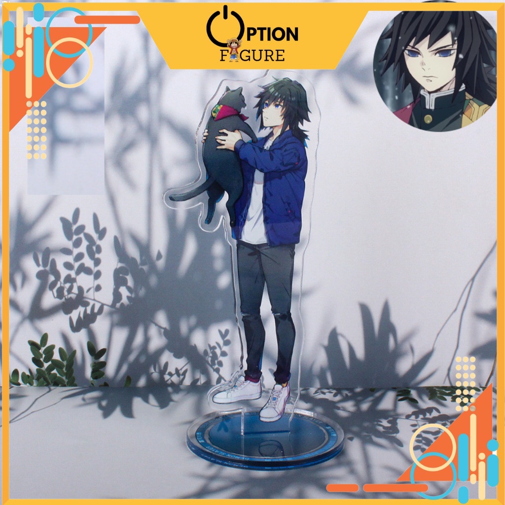 Mô Hình Standee Anime Phiên Bản Mèo Kimetsu no Yaiba bằng Acrylic , Mô Hình Thanh Gươm Diệt Quỷ ôm mèo Standee arcylic