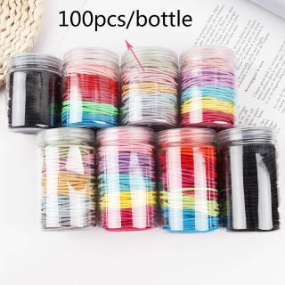  J309 100 Cái   chai Phong Cách Hàn Quốc Dây Buộc Tóc Đơn Giản Màu Kẹo Vòng Tròn Tóc Cao Su 