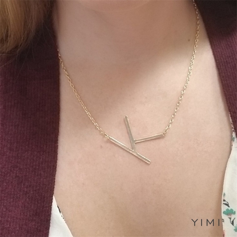 Dây Chuyền Mặt Hình Chữ Cái Mạ Vàng 18k