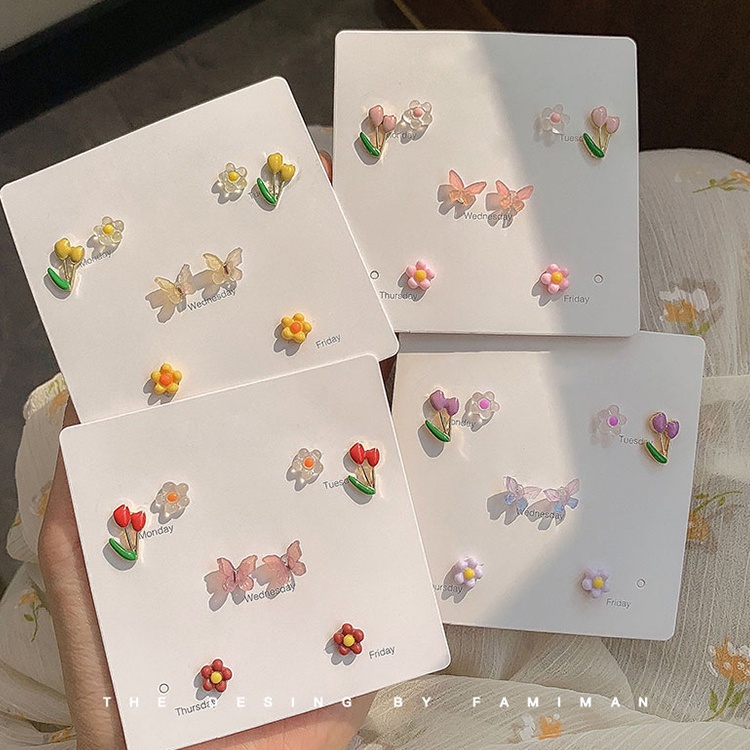 Bông tai xỏ lỗ AY hình hoa/ bướm/ ngôi sao/ trái tim nhiều mẫu