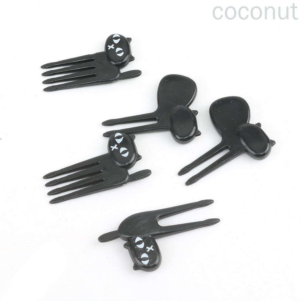 Set 6 Nĩa Ăn Trái Cây Hình Mèo Đen Dễ Thương