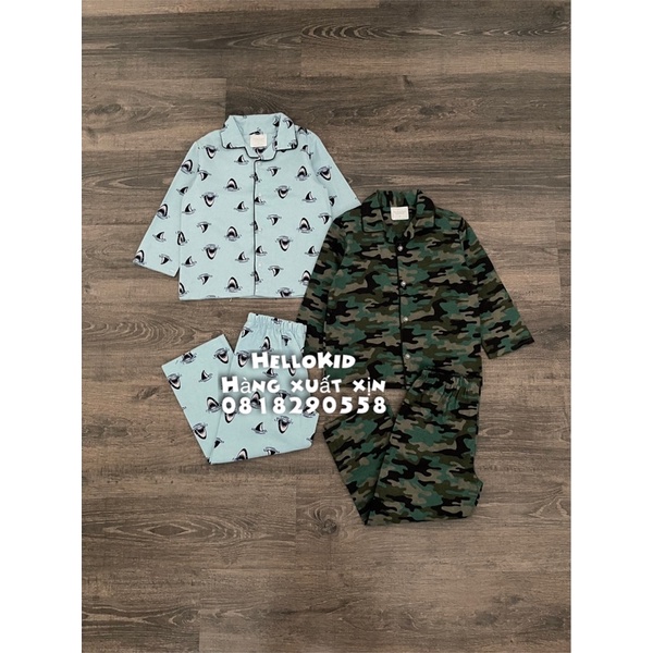 B343 - Bộ PJ cài cúc dài tay nhiều hình CN bé trai