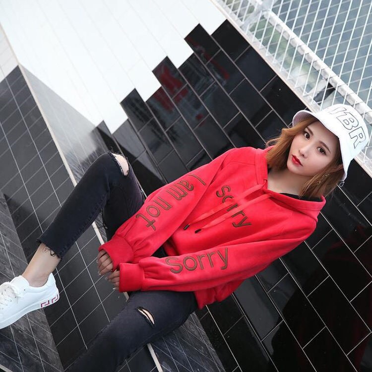 Áo Nỉ Phối Mủ In Chữ Sorry Cá Tính tt0008 (TTSL0035)