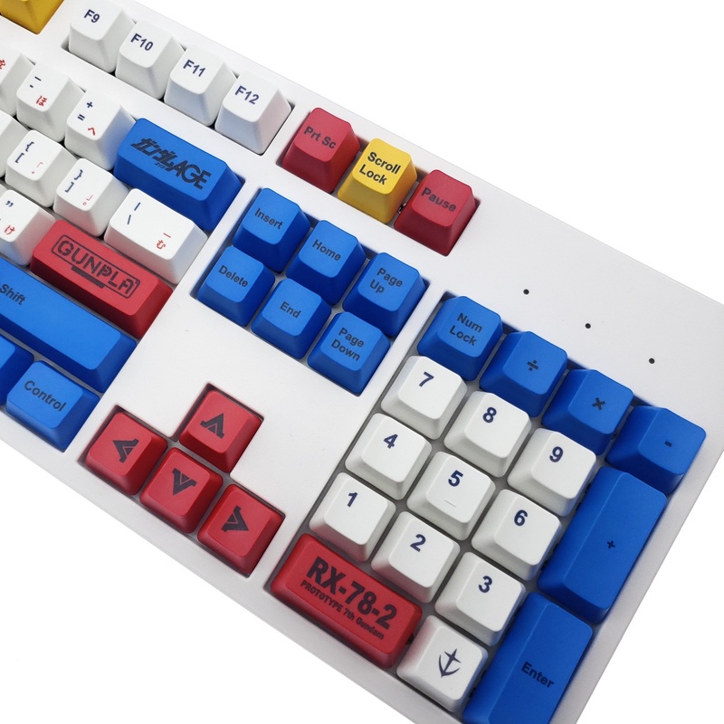 123 phím Gundam keycap OEM Profile PBT Dye thăng hoa 61 64 68 75 84 87 98 104 bàn phím cơ keycap