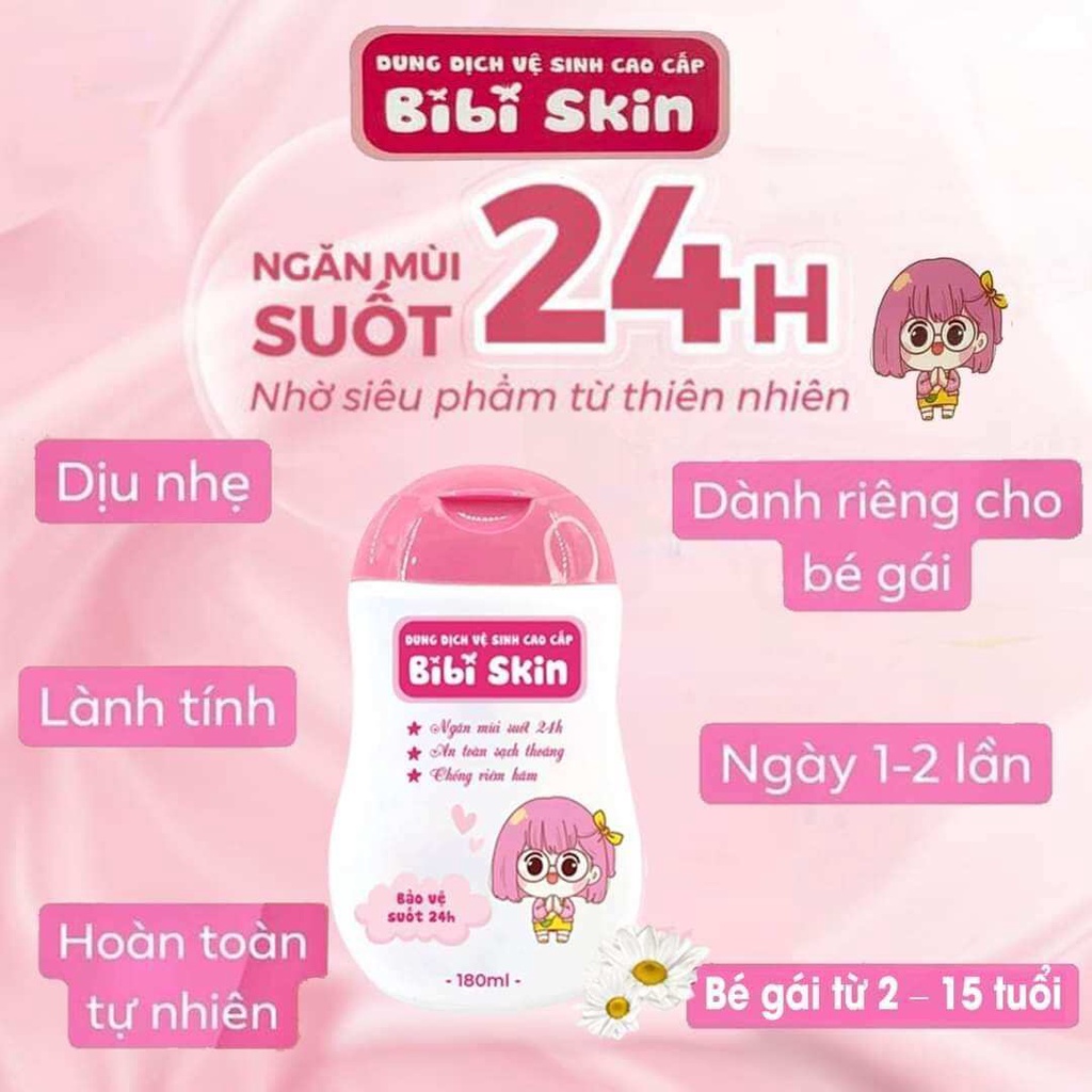 Dung dịch vệ sinh cao cấp BiBi Skin dành cho bé gái 180ml