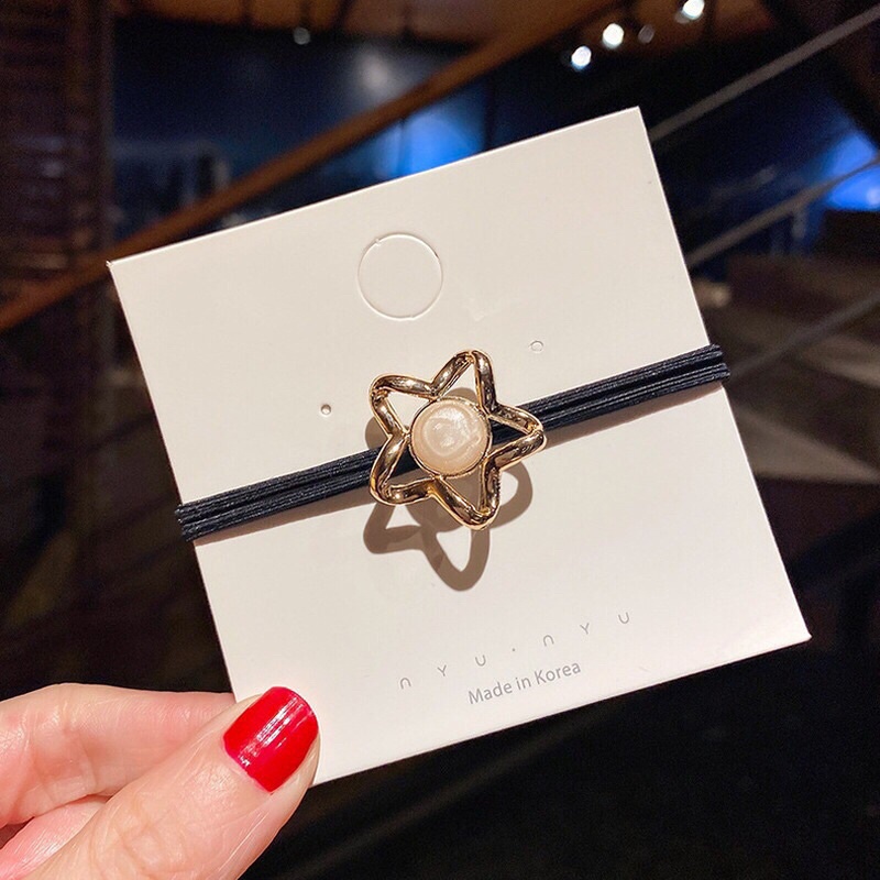 Dây Buộc Tóc Trang Trí Hình Học Kiểu Hàn Quốc Sang Chảnh