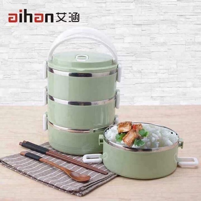 HỘP CƠM GIỮ NHIỆT INOX 3 TẦNG TIỆN DỤNG