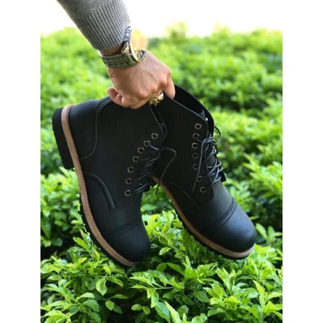 Giày Boot Cao Cổ Da Thật TEFOSS HN678 size 38-44 Đen Mạnh Mẽ Cá Tính 🦋