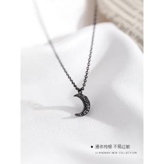🍬🍬Dây chuyền bạc 925 mặt trăng đen