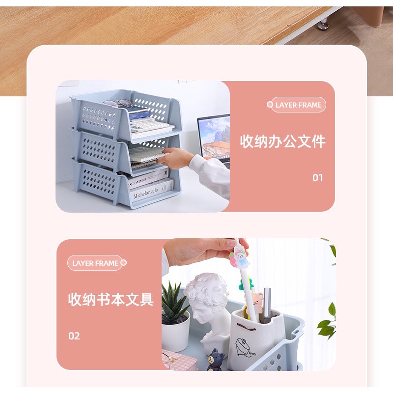 Kệ xếp chia ngăn kéo hộp đựng đồ văn phòng phẩm để bàn đựng đồ lặt vặt mỹ phẩm văn phòng phẩm K41