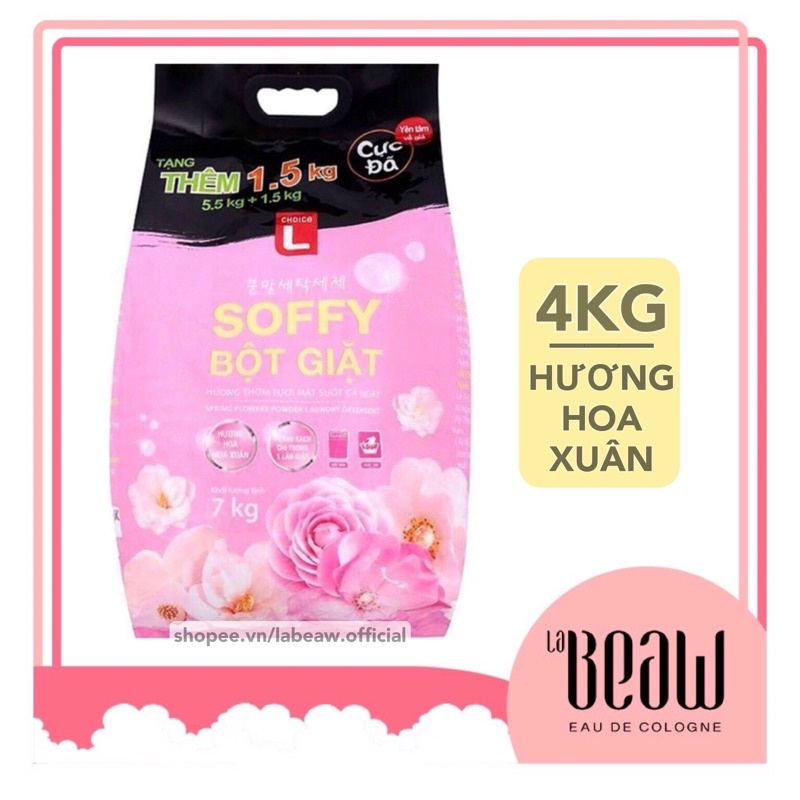 Bột giặt SOFFY Hàn Quốc Hương hoa xuân Túi 7KG không bị vón cục