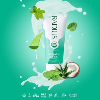 Kem đánh răng hữu cơ vị bạc hà lô hội radius organic mint aloe neem - ảnh sản phẩm 1