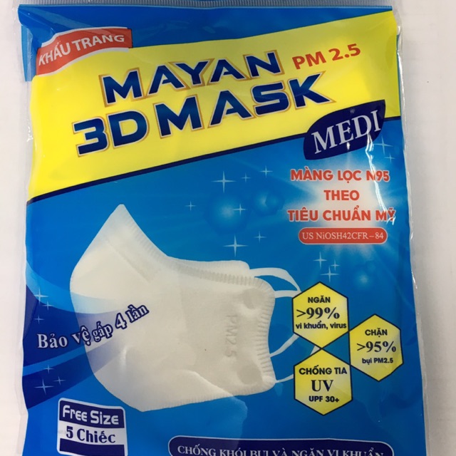 KHẨU TRANG MAYAN TÚI 5 CHIẾC FREESIZE