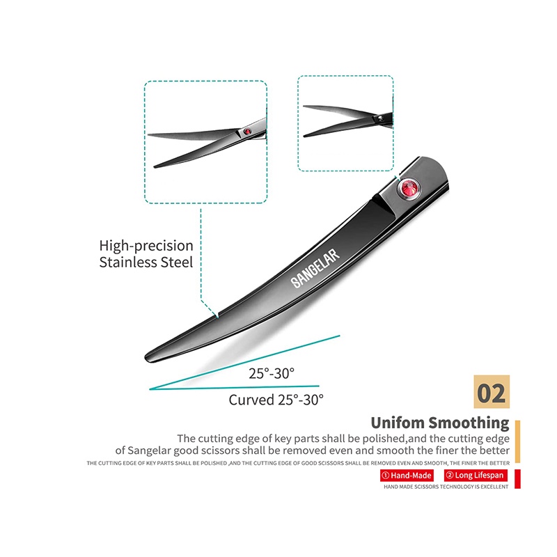 Sangelar Kéo Cắt Tỉa Lông Thú Cưng 8 inch Tiện Dụng