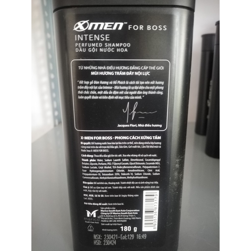 Dầu Gội nước hoa Xmen For Boss Intense 180g