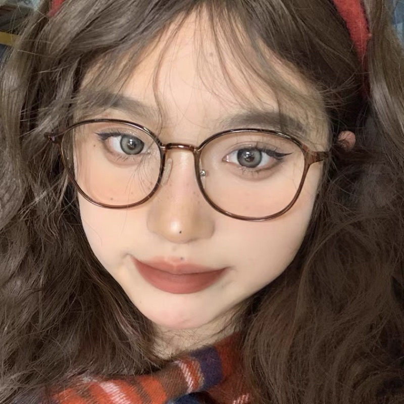 Kính mắt không độ mắt vuông gọng kim loại mảnh 9719