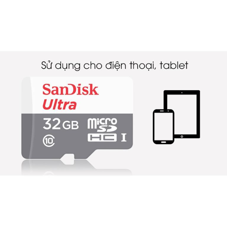 Thẻ Nhớ Microsd Sandisk Ultra 80Mb/S 32Gb - Chính Hãng