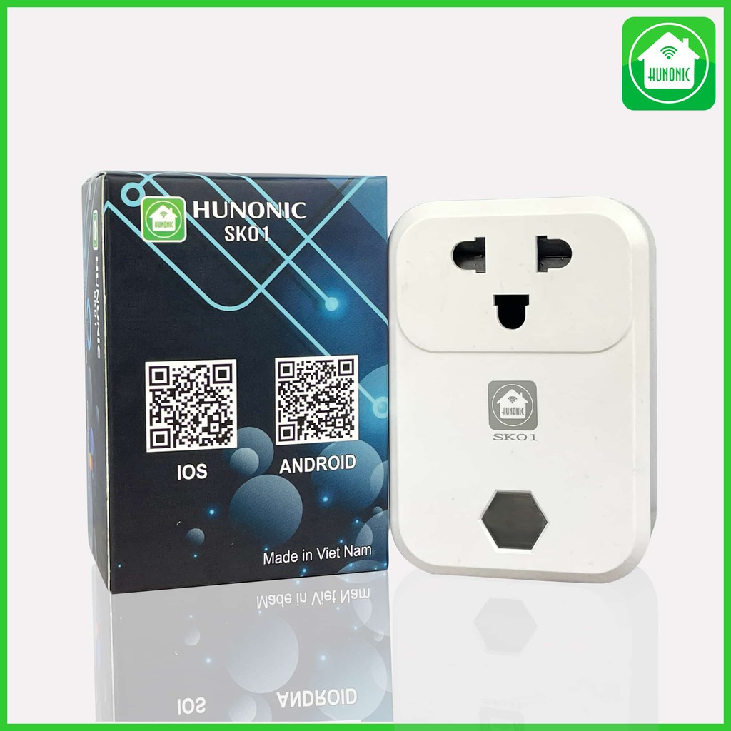 Ổ cắm thông minh Hunonic SK01. Điều khiển từ xa bằng điện thoại thông qua Wifi| Hẹn giờ tự động| Công suất tải 4000W