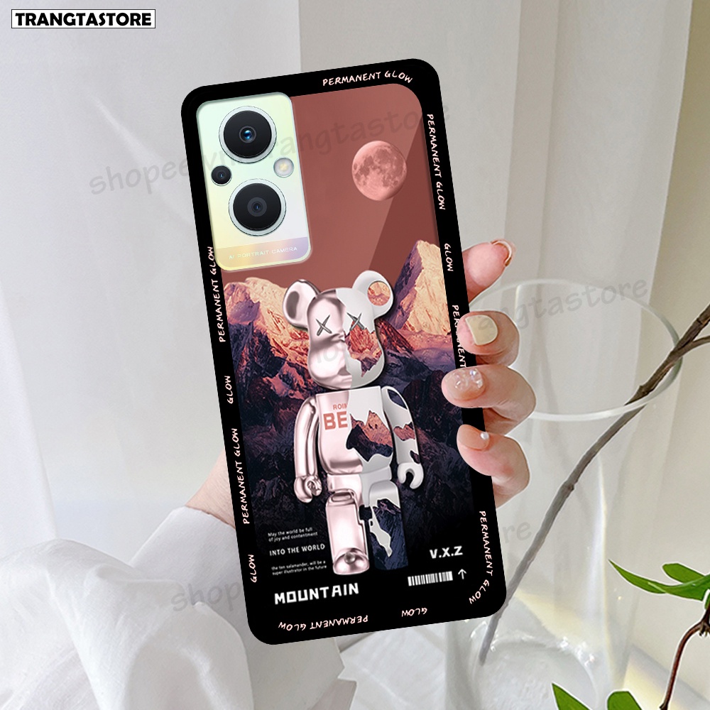 Ốp Oppo Reno 7 4G / Reno 7 5G (Reno7 5G) / Reno 7Z 5G (Reno7 Z 5G)  in hình gấu Bearbrick,Mountain,xanh,đen,đỏ giá rẻ