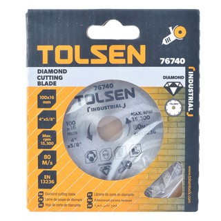 Đĩa cắt gạch đa năng tolsen 100x16mm lưỡi rộng 7mm 76740