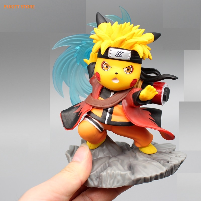 Mô hình Pokemon - Mô hình Pikachu cosplay Naruto hiền nhân thuật 14cm PK055