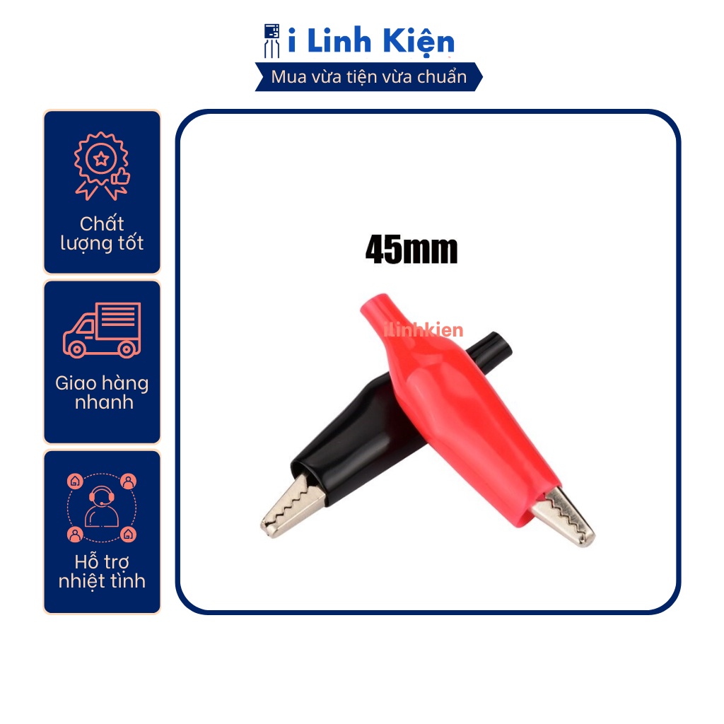 Đôi kẹp cá sấu lớn 45mm chất lượng tốt