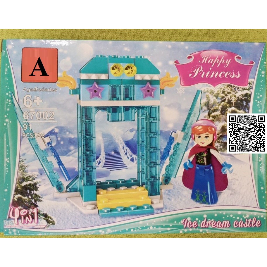 430 Bộ 4 nhân vật LEGO CÔNG CHÚA ELSA NỮ HOÀNG BĂNG GIÁ DISNEY BỘ LẮP RÁP LÂU ĐÀI TUYẾT