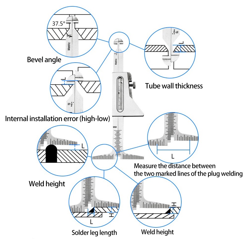 Dụng Cụ Đo Đường Ống Kép 0-32mm Bằng Thép Không Gỉ