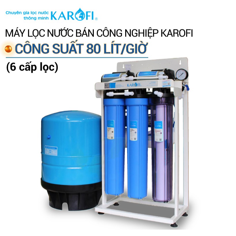 Máy lọc nước RO không tủ bán công nghiệp KAROFI KT-KB80 (6 cấp lọc)