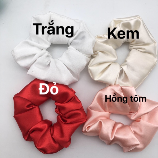 [Mã FAKHOE5 giảm 5K đơn 0] Cột tóc Vải Scrunchies - dây buộc tóc vải các màu vintage ảnh thật ( bảng 1)