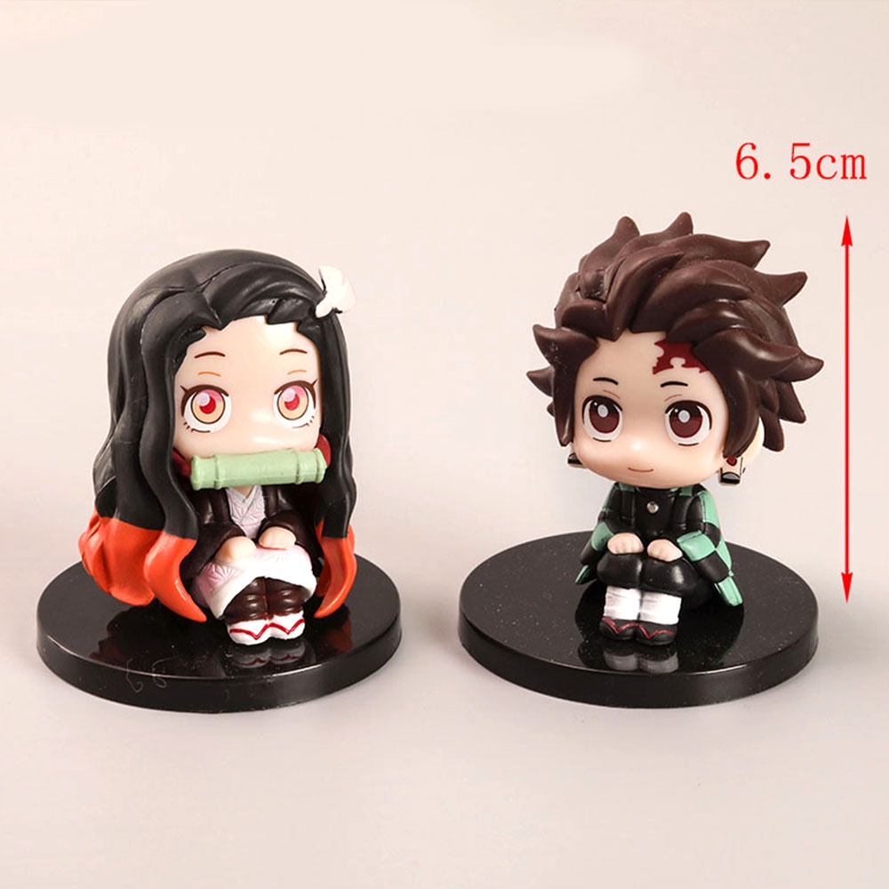 Bộ 6 Mô Hình Nhân Vật Kimetsu no Yaiba Trang Trí Bánh Kem