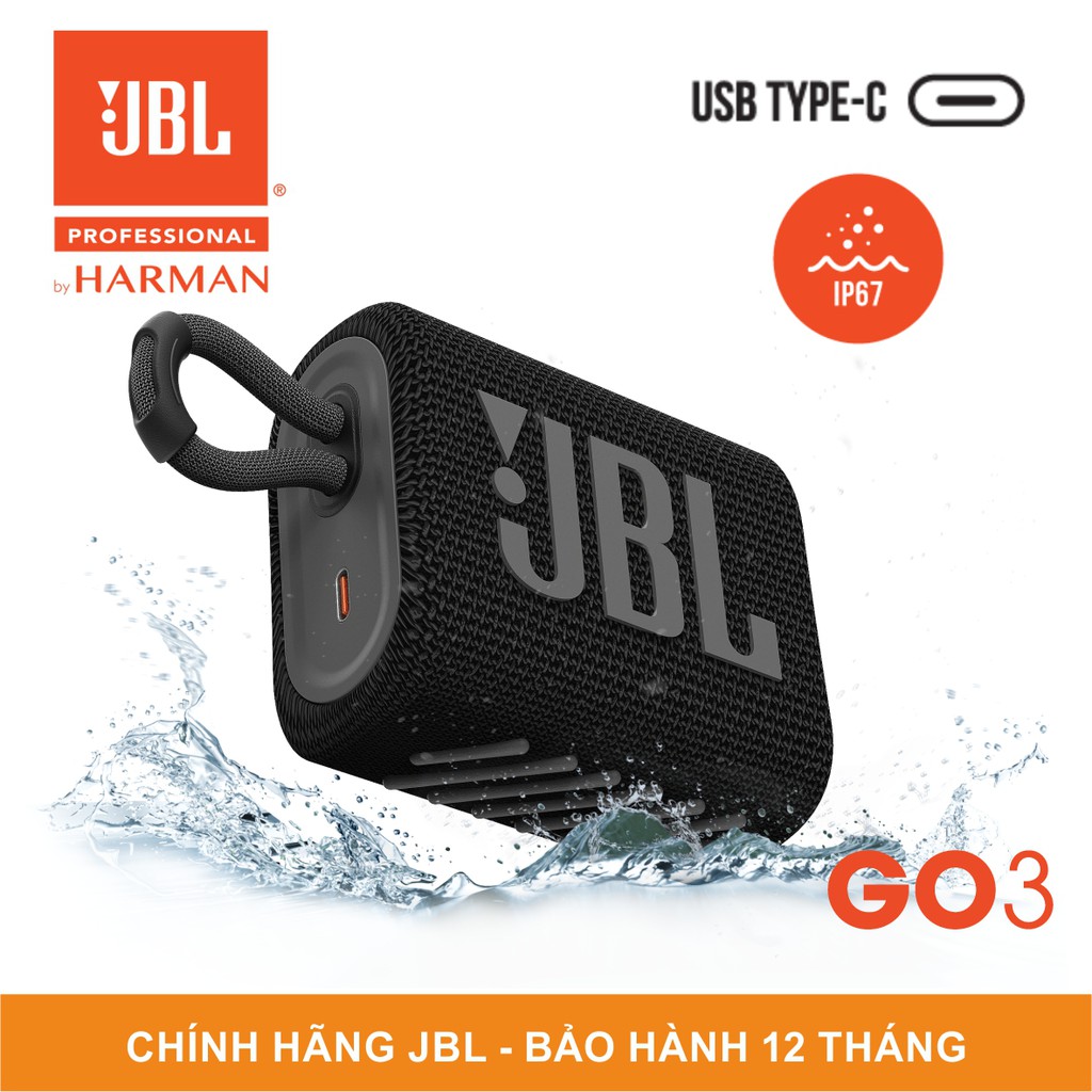 [Mã 153ELSALE2 giảm 7% đơn 300K] Loa Bluetooth JBL Go 3 Chính Hãng - Bảo Hành 06 Tháng