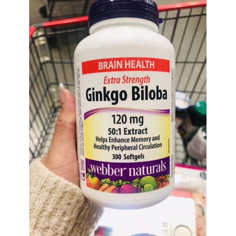 Viên uống hỗ trợ não bộ Webber Naturals Ginkgo Biloba 120MG 300 viên