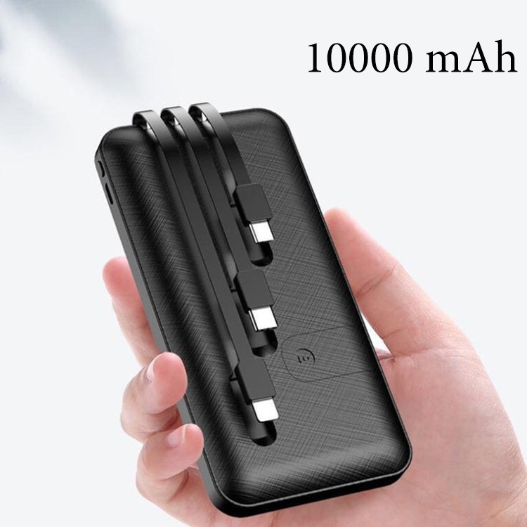 Sạc Dự Phòng 10000mAh Tích Hợp 3 Cổng Sạc Tiện Lợi, Sạc Pin Dự Phòng Cao Cấp Chính Hãng Bảo Hành 6 Tháng