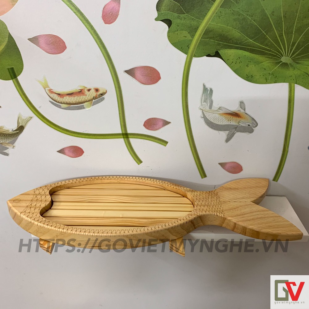 [Dài 50cm - Hàng chuẩn Nhật] Khay gỗ trang trí sushi sashimi - Khay gỗ Sushi sashimi hình con cá Dài 50cm