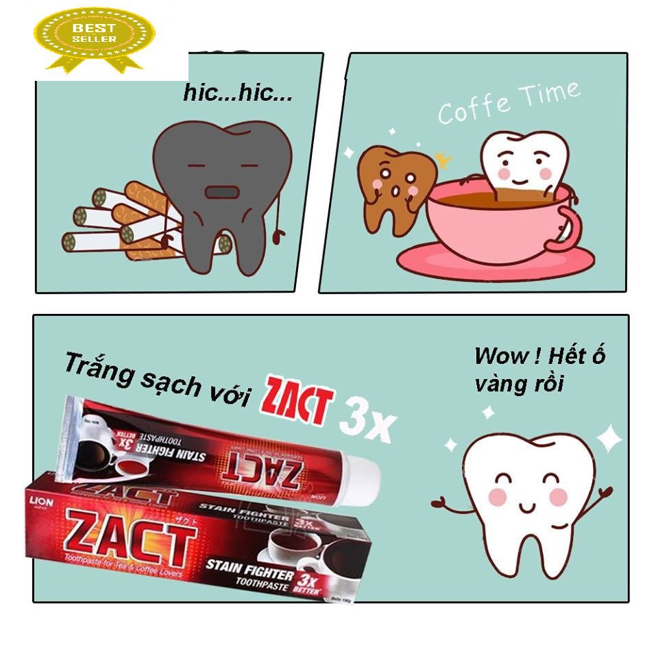 Kem Đánh Răng Tẩy Ố Vàng Răng ZACT Lion Nhật Bản 190gr - Mẫu mới