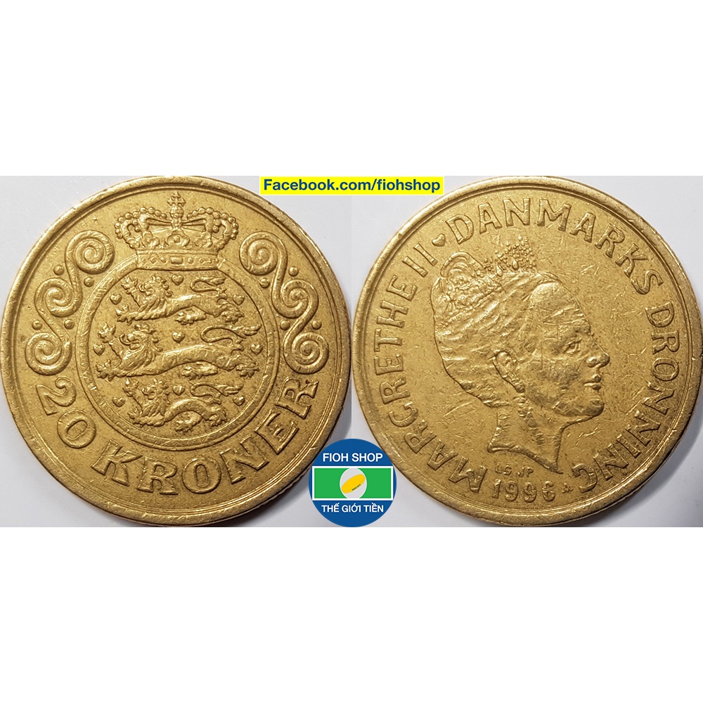 Đồng xu 20 Kroner Đan Mạch (Denmark) 1994-1999
