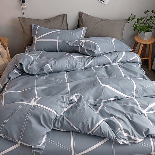 Mùa hè bốn bộ drap giường đơn ký túc xá sinh viên Khăn trải giường 1.5 m chà nhám rửa sạch 4 ba mảnh