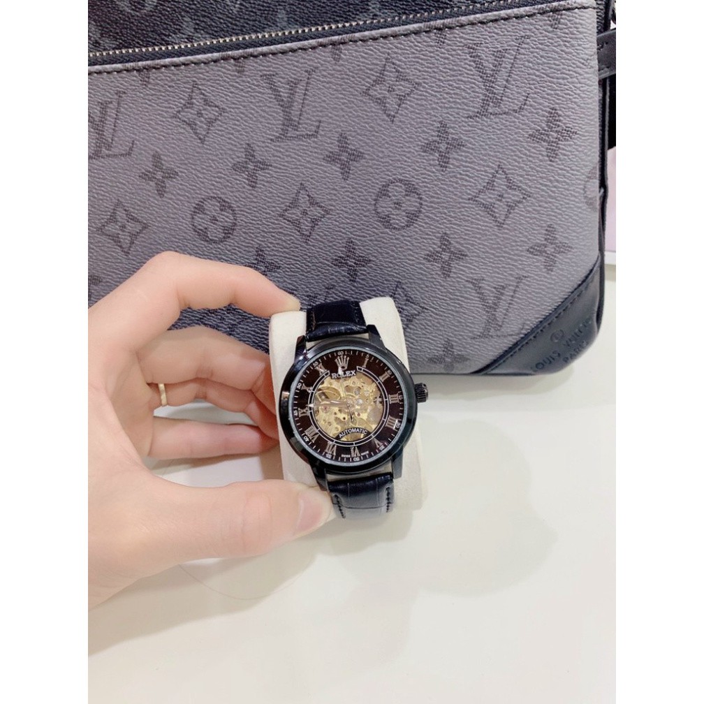 Đông hồ Nam rolex dây da cao cấp, size 40mm, thẻ bảo hành 12 tháng- Rolex MTP-STORE