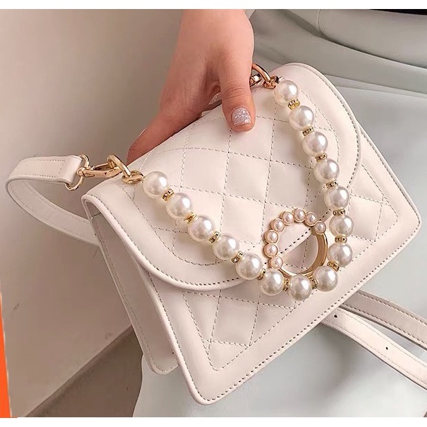 Túi  xách nữ đeo chéo đẹp phối ngọc sang chảnh đi chơi thời trang phong cách hàn quốc Samsora_store KN2243