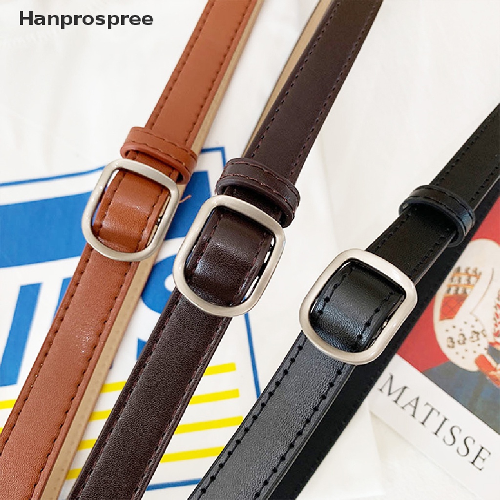 Thắt Lưng Da Bản Nhỏ Khóa Kim Loại Đơn Giản Thời Trang Cho Nữ