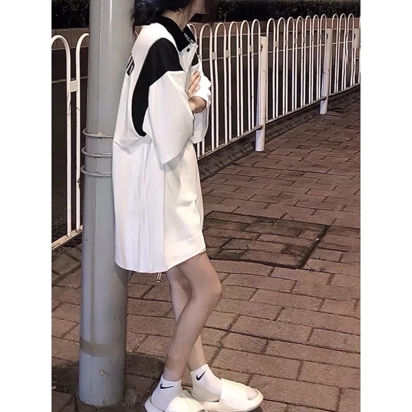 ÁO POLO TAY LỠ BATTLE KID TRẮNG FORM RỘNG UNISEX