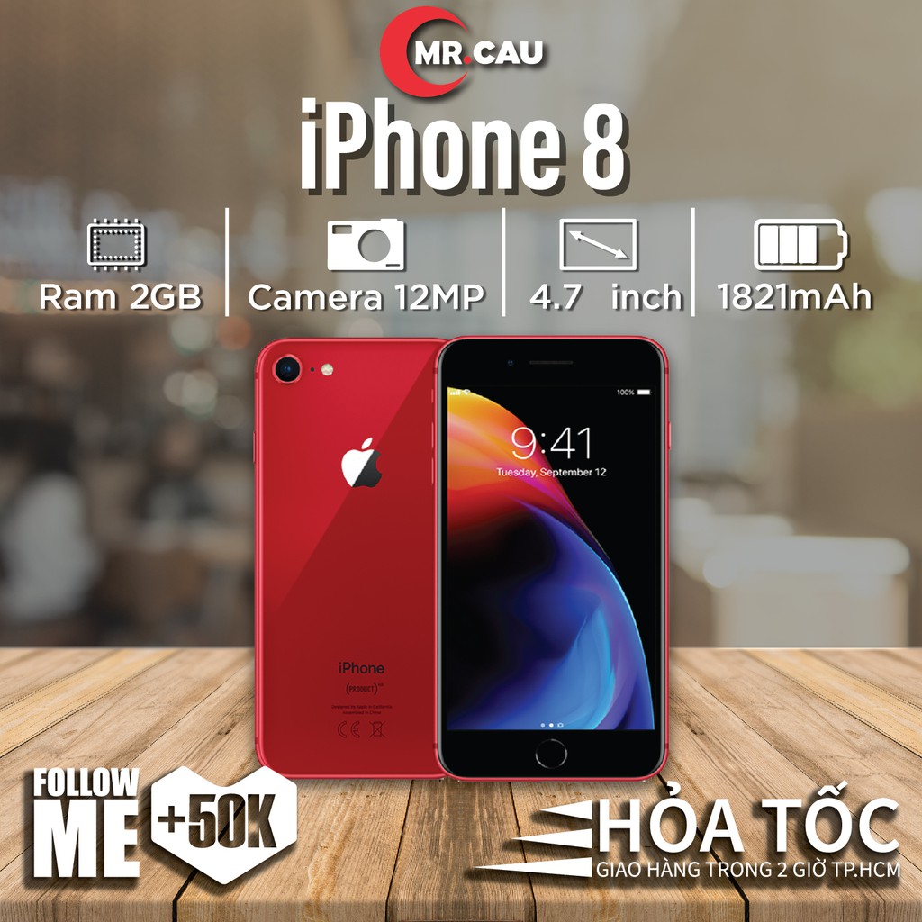 Điện thoại iPhone 8 - (64GB/256GB) Quốc Tế Chính Hãng Apple Đẹp  99% như Mới NGUYÊN ZIN FREESHIP - MRCAU