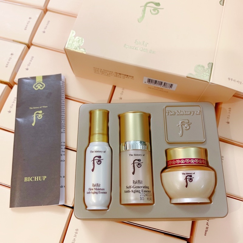 Tái sinh da Whoo Bichup 3 món mini 24ml -Bichup First Care +Bichup Self-Generating Anti-Aging Essence +Ja Yoon Cream