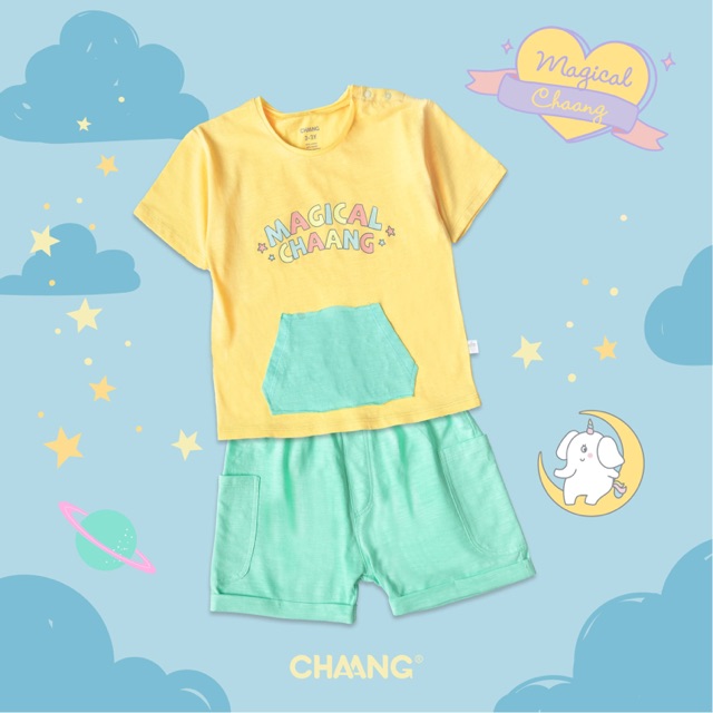 (SALE )CHAANG - Bộ cộc tay có túi magical