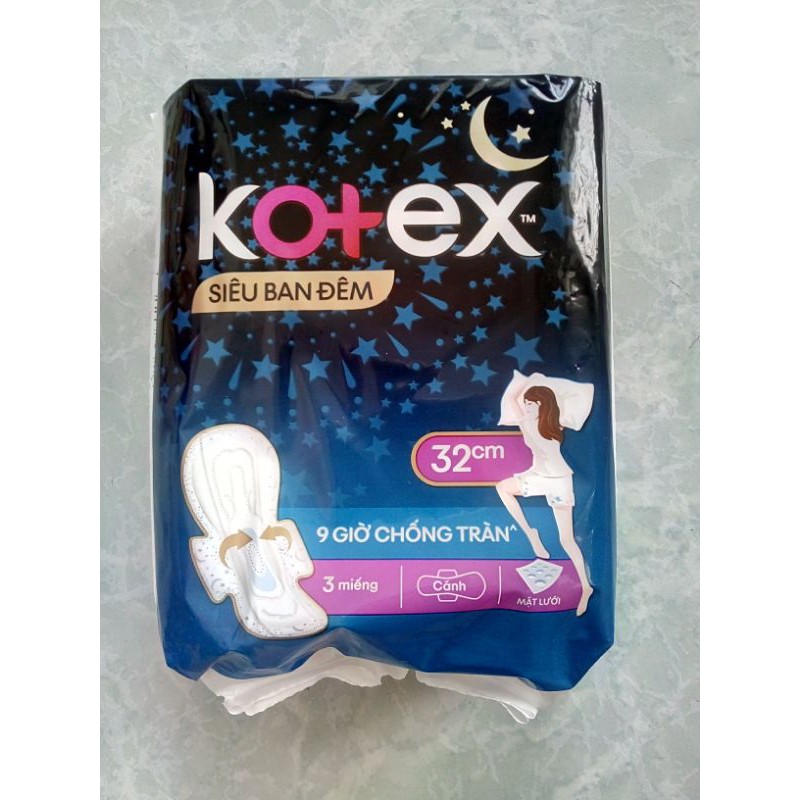 (Tặng 1 băng đô ban đêm)Combo 2 gói băng vệ sinh Kotex Style Siêu Ban Đêm 28cm - 32cm - 35cm.