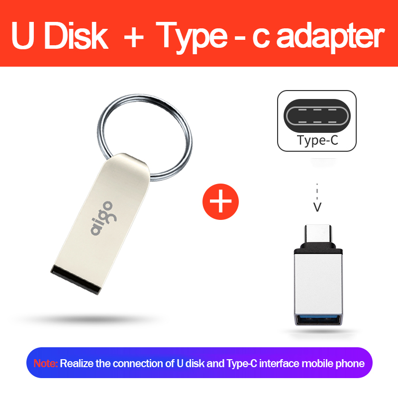 Đầu USB mini Aigo U268 dung lượng 8G bằng kim loại chống thấm nước tiện dụng