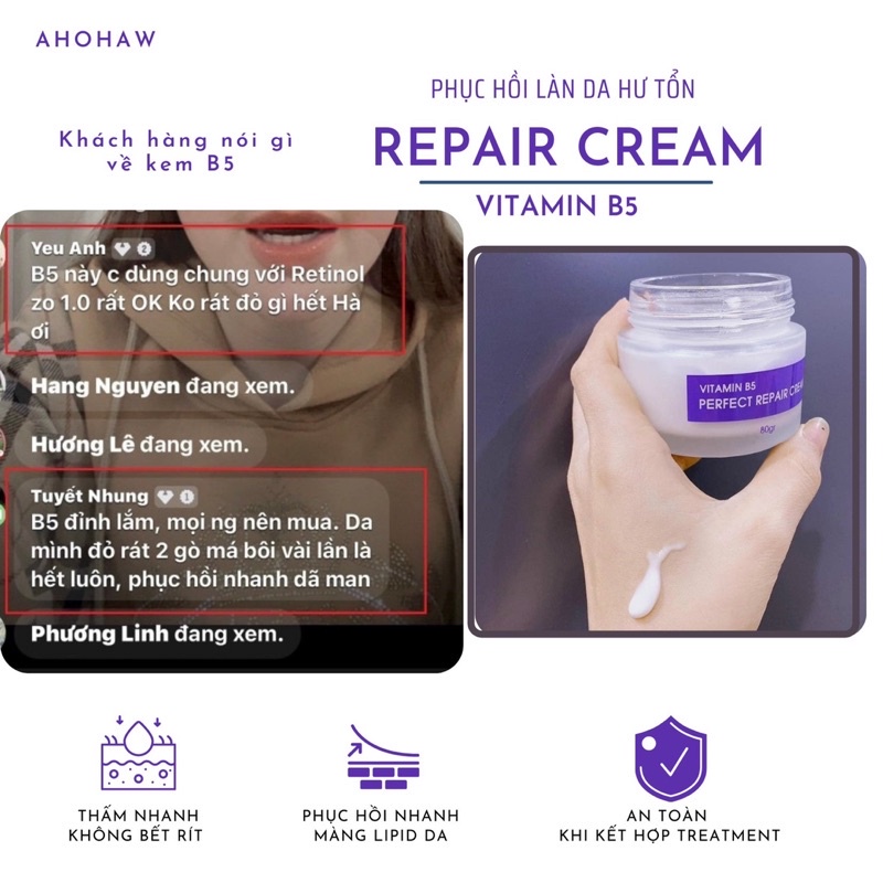 Kem b5 phục hồi da Ahohaw