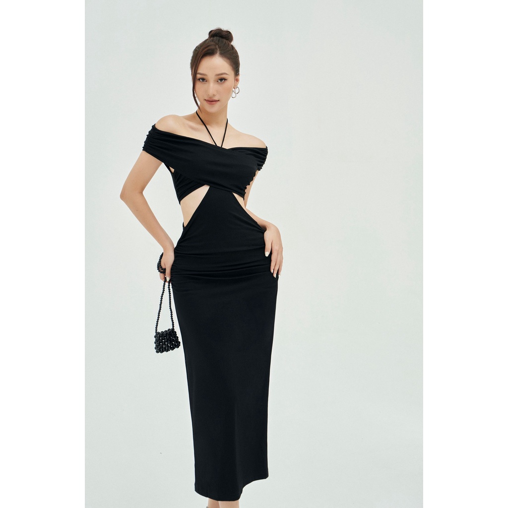 MOLLYNISTA - (ORIGINAL) Đầm Jolio thun cut out khoét chéo quyến rũ nữ tính thiết kế cao cấp đi chơi đi tiệc gợi cảm